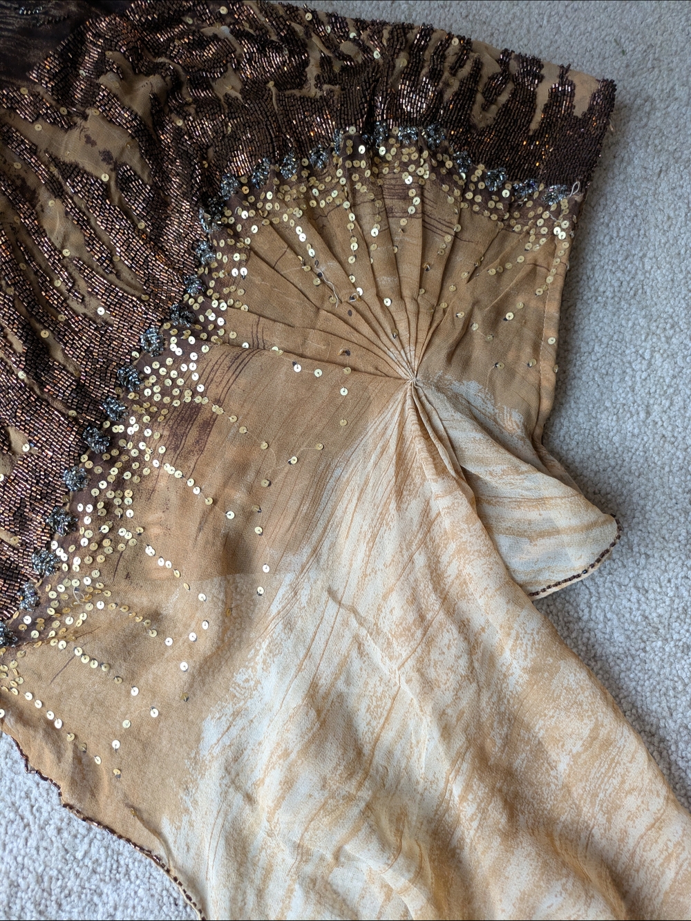 Alberto Makali Beige Silk Vintage Y2K Fairycore Festival Animal Print Bodice - Picture 10 of 16